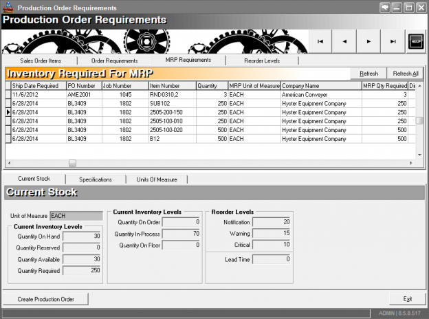 Production Order Requirements – Manufacturing Management Software ...
